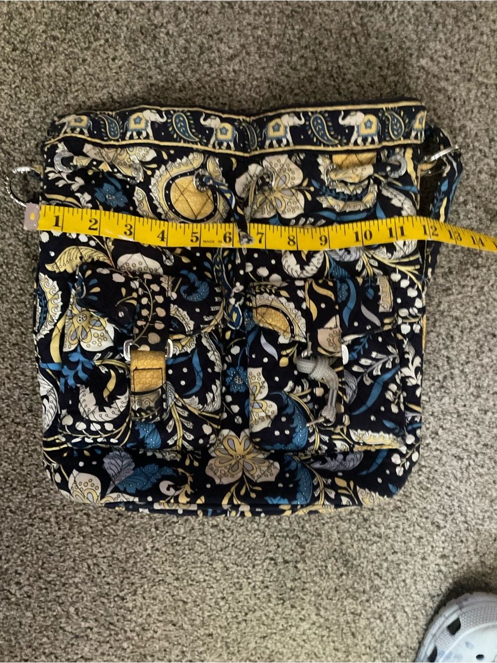 Vintage Vera Bradley "Ellie Blue" Quilted Bucket Bag - Retired Print - Picture 5 of 5